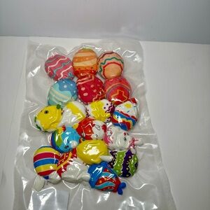 Easter Squishy Toy Lot 21 Pieces Colorful Egg Bunny Chick Stress Relief Toys